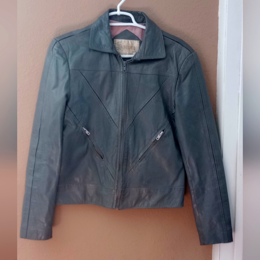 Saxony Y2K Vintage Leather Jacket